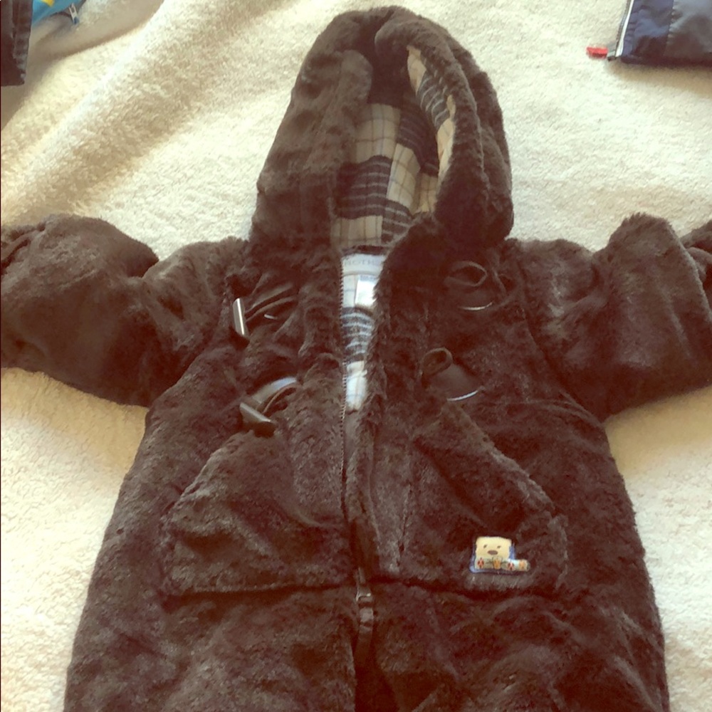 Winter kids fur suit